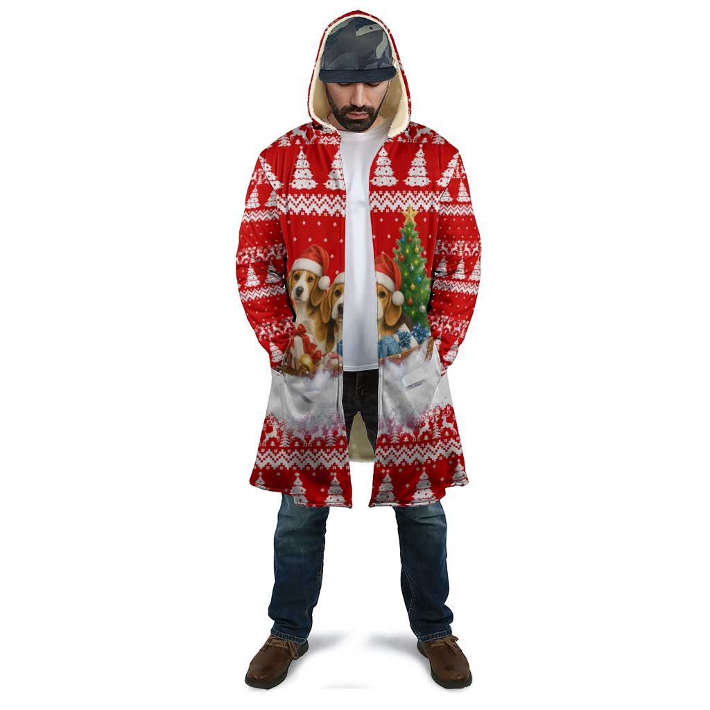 Beagle Dashing Dog Christmas Cloak Xmas Holiday Patterns - Wonder Print Shop