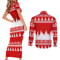 Beagle Dashing Dog Christmas Couples Matching Short Sleeve Bodycon Dress and Long Sleeve Button Shirt Xmas Holiday Patterns - Wonder Print Shop