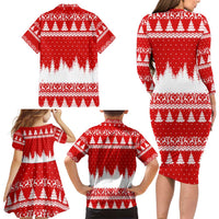 Beagle Dashing Dog Christmas Family Matching Long Sleeve Bodycon Dress and Hawaiian Shirt Xmas Holiday Patterns - Wonder Print Shop