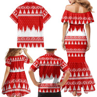 Beagle Dashing Dog Christmas Family Matching Mermaid Dress and Hawaiian Shirt Xmas Holiday Patterns - Wonder Print Shop