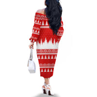 Beagle Dashing Dog Christmas Family Matching Off The Shoulder Long Sleeve Dress and Hawaiian Shirt Xmas Holiday Patterns - Wonder Print Shop