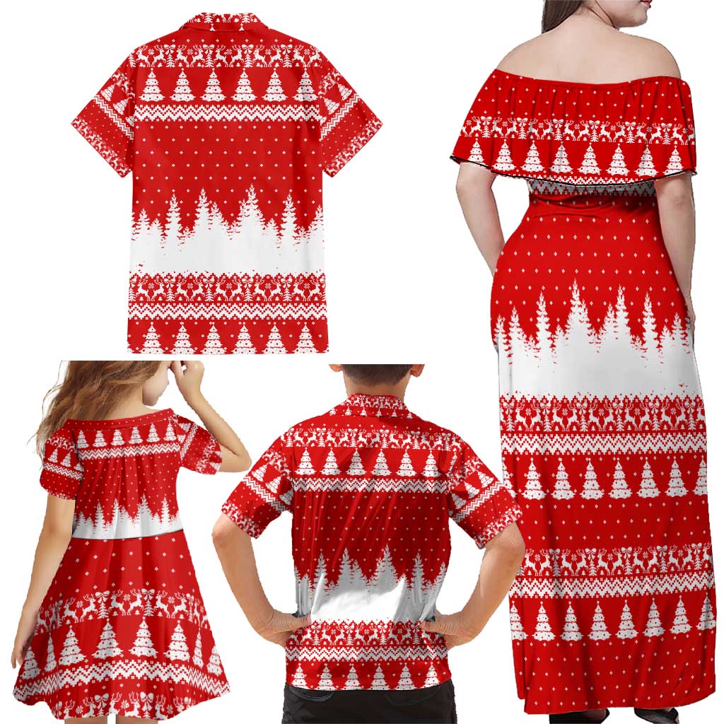 Beagle Dashing Dog Christmas Family Matching Off Shoulder Maxi Dress and Hawaiian Shirt Xmas Holiday Patterns - Wonder Print Shop