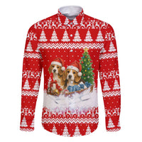 Beagle Dashing Dog Christmas Family Matching Off Shoulder Maxi Dress and Hawaiian Shirt Xmas Holiday Patterns - Wonder Print Shop