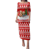 Beagle Dashing Dog Christmas Family Matching Puletasi and Hawaiian Shirt Xmas Holiday Patterns - Wonder Print Shop