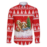Beagle Dashing Dog Christmas Family Matching Short Sleeve Bodycon Dress and Hawaiian Shirt Xmas Holiday Patterns - Wonder Print Shop