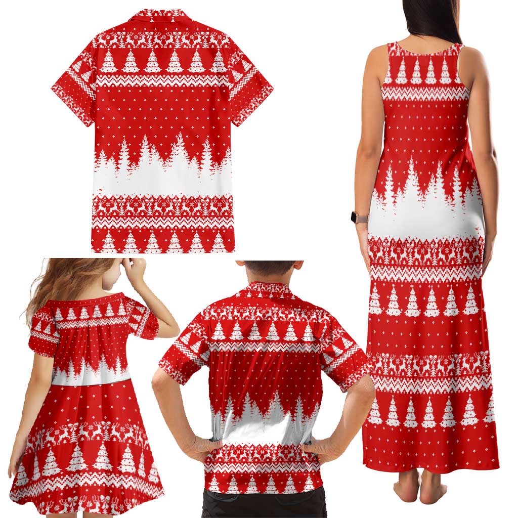 Beagle Dashing Dog Christmas Family Matching Tank Maxi Dress and Hawaiian Shirt Xmas Holiday Patterns - Wonder Print Shop