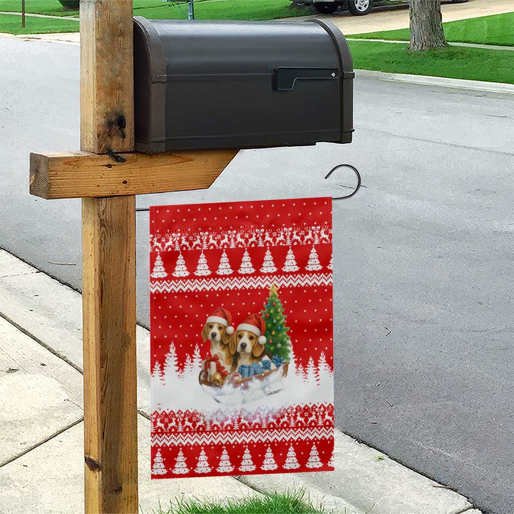 Beagle Dashing Dog Christmas Garden Flag Xmas Holiday Patterns - Wonder Print Shop