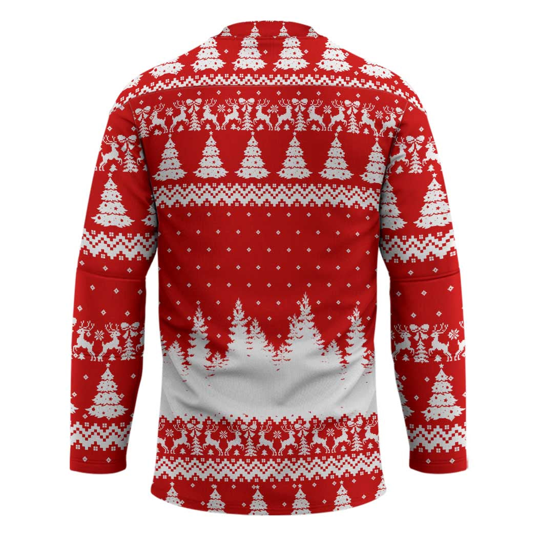 Beagle Dashing Dog Christmas Hockey Jersey Xmas Holiday Patterns - Wonder Print Shop