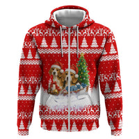 Beagle Dashing Dog Christmas Hoodie Xmas Holiday Patterns - Wonder Print Shop
