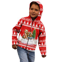 Beagle Dashing Dog Christmas Kid Hoodie Xmas Holiday Patterns - Wonder Print Shop