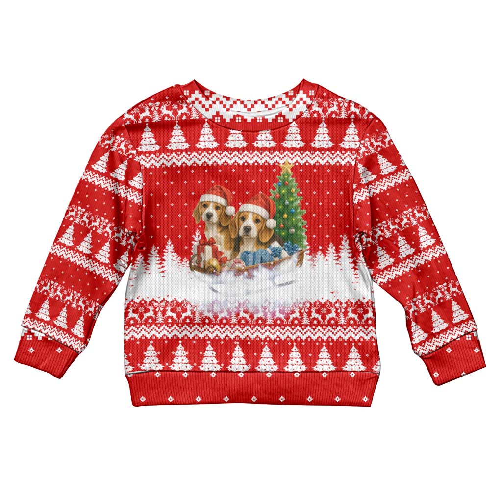 Beagle Dashing Dog Christmas Kid Ugly Christmas Sweater Xmas Holiday Patterns - Wonder Print Shop
