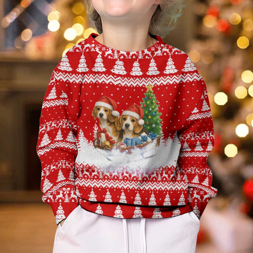 Beagle Dashing Dog Christmas Kid Ugly Christmas Sweater Xmas Holiday Patterns - Wonder Print Shop