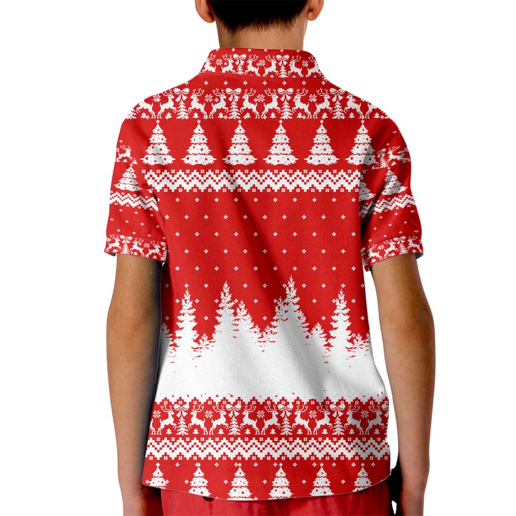 Beagle Dashing Dog Christmas Kid Polo Shirt Xmas Holiday Patterns - Wonder Print Shop