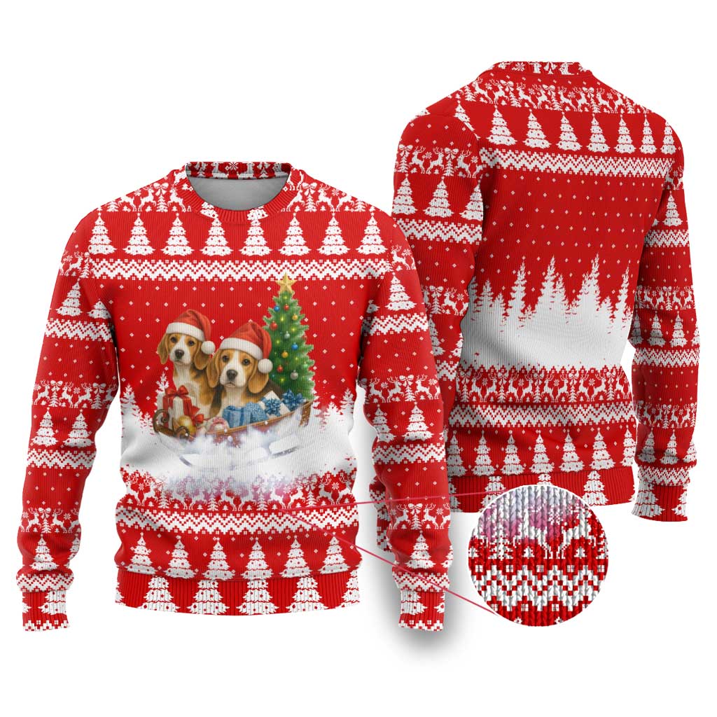 Beagle Dashing Dog Christmas Ugly Christmas Sweater Xmas Holiday Patterns - Wonder Print Shop
