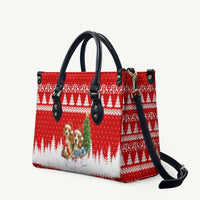 Beagle Dashing Dog Christmas Leather Bag Xmas Holiday Patterns - Wonder Print Shop