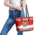 Beagle Dashing Dog Christmas Leather Tote Bag Xmas Holiday Patterns - Wonder Print Shop