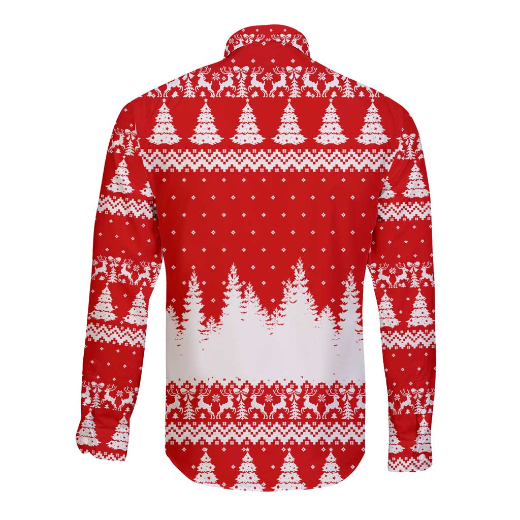 Beagle Dashing Dog Christmas Long Sleeve Button Shirt Xmas Holiday Patterns - Wonder Print Shop