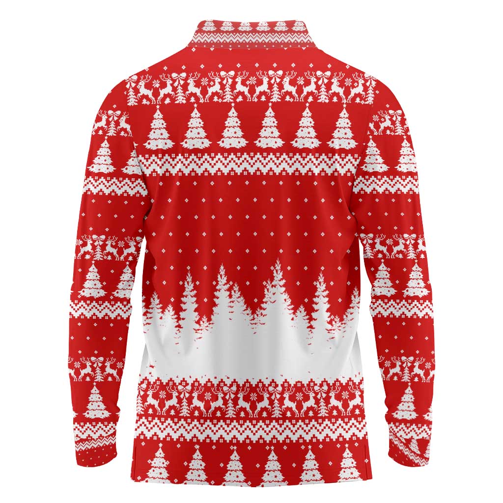 Beagle Dashing Dog Christmas Long Sleeve Polo Shirt Xmas Holiday Patterns - Wonder Print Shop