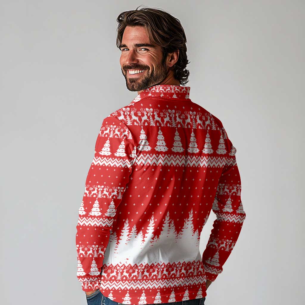 Beagle Dashing Dog Christmas Long Sleeve Polo Shirt Xmas Holiday Patterns - Wonder Print Shop