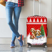 Beagle Dashing Dog Christmas Luggage Cover Xmas Holiday Patterns - Wonder Print Shop