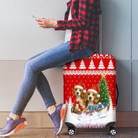 Beagle Dashing Dog Christmas Luggage Cover Xmas Holiday Patterns - Wonder Print Shop