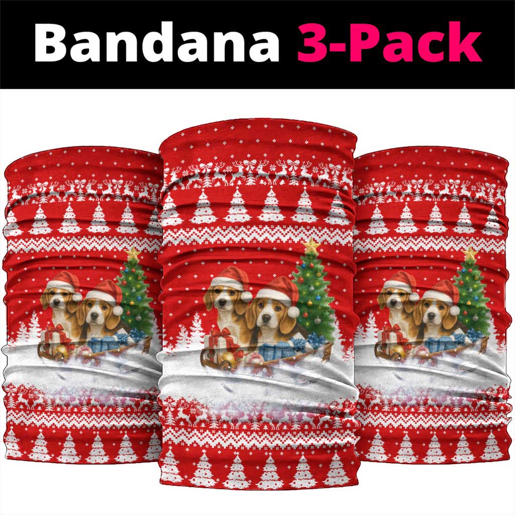 Beagle Dashing Dog Christmas Neck Gaiter Xmas Holiday Patterns - Wonder Print Shop