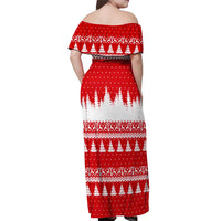 Beagle Dashing Dog Christmas Off Shoulder Maxi Dress Xmas Holiday Patterns - Wonder Print Shop