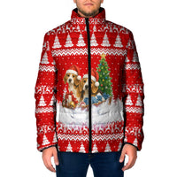 Beagle Dashing Dog Christmas Padded Jacket Xmas Holiday Patterns - Wonder Print Shop
