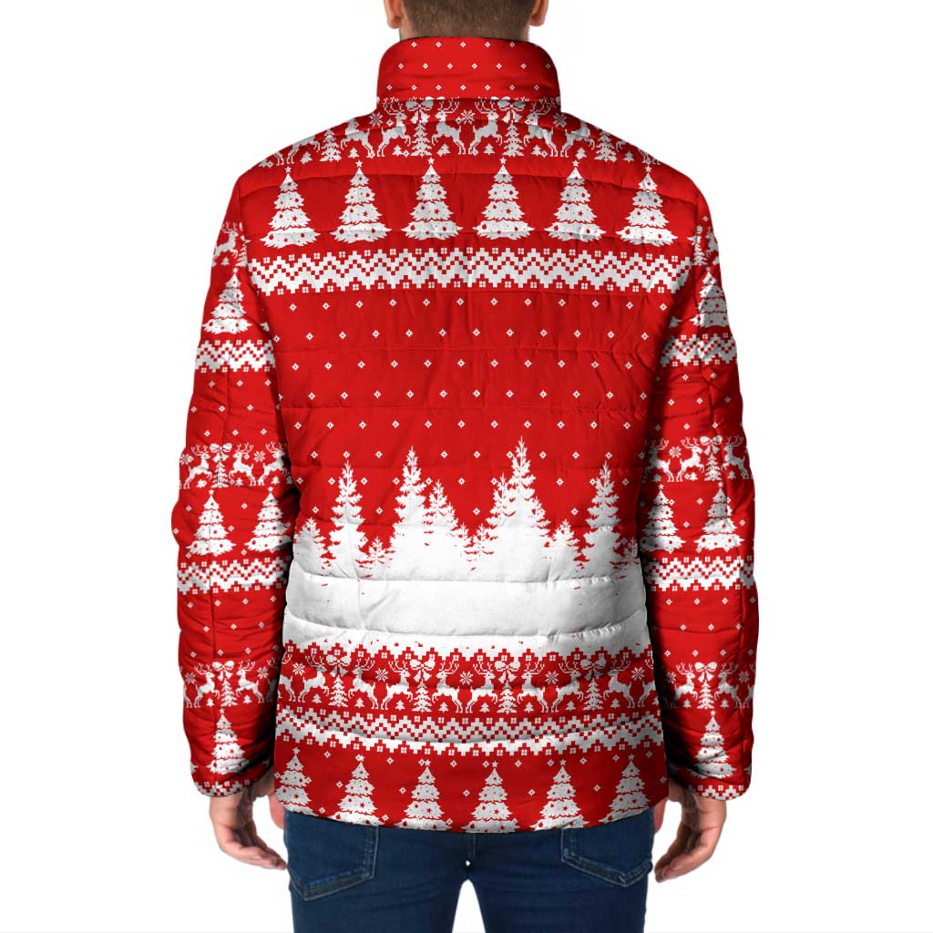 Beagle Dashing Dog Christmas Padded Jacket Xmas Holiday Patterns - Wonder Print Shop