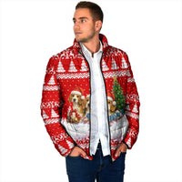 Beagle Dashing Dog Christmas Padded Jacket Xmas Holiday Patterns - Wonder Print Shop