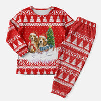 Beagle Dashing Dog Christmas Pajama Set Xmas Holiday Patterns - Wonder Print Shop
