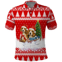 Beagle Dashing Dog Christmas Polo Shirt Xmas Holiday Patterns - Wonder Print Shop