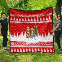 Beagle Dashing Dog Christmas Quilt Xmas Holiday Patterns - Wonder Print Shop