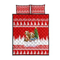Beagle Dashing Dog Christmas Quilt Bed Set Xmas Holiday Patterns - Wonder Print Shop