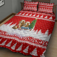 Beagle Dashing Dog Christmas Quilt Bed Set Xmas Holiday Patterns - Wonder Print Shop