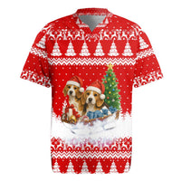 Beagle Dashing Dog Christmas Rugby Jersey Xmas Holiday Patterns - Wonder Print Shop