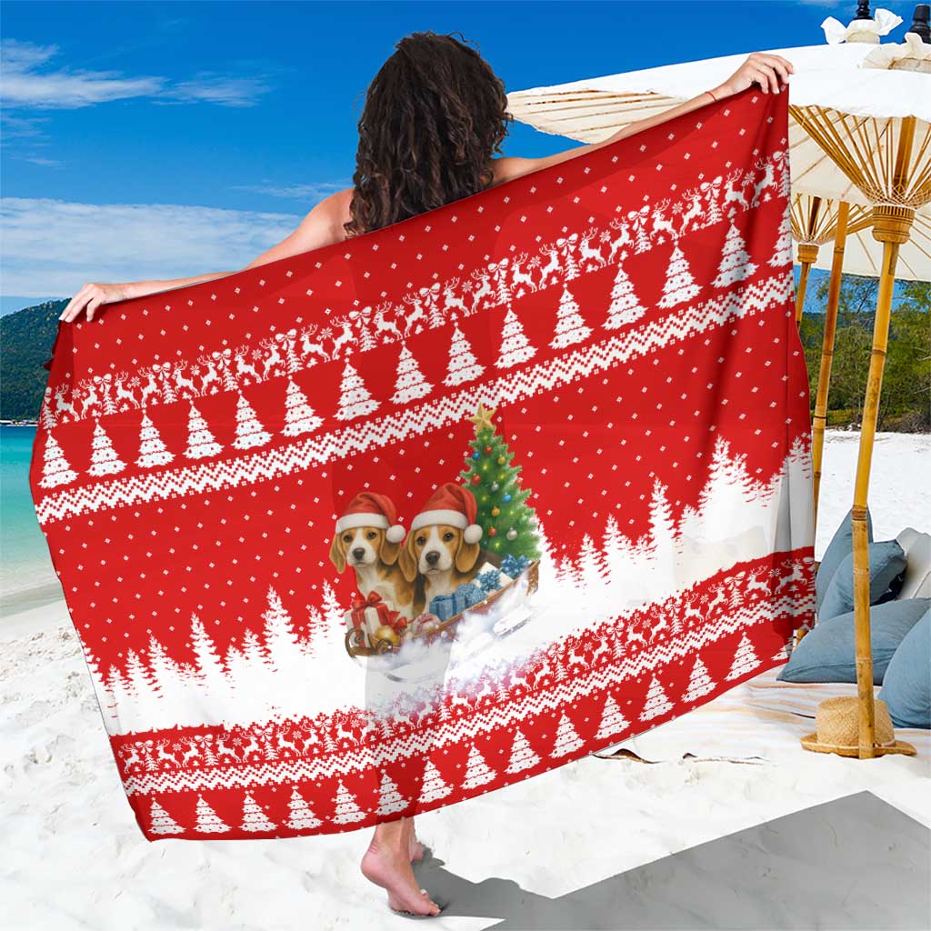 Beagle Dashing Dog Christmas Sarong Xmas Holiday Patterns - Wonder Print Shop