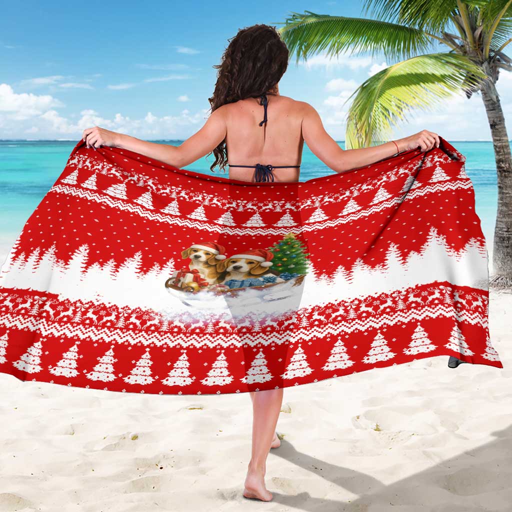 Beagle Dashing Dog Christmas Sarong Xmas Holiday Patterns - Wonder Print Shop