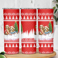 Beagle Dashing Dog Christmas Skinny Tumbler Xmas Holiday Patterns - Wonder Print Shop