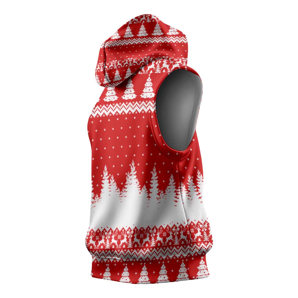 Beagle Dashing Dog Christmas Sleeveless Hoodie Xmas Holiday Patterns - Wonder Print Shop