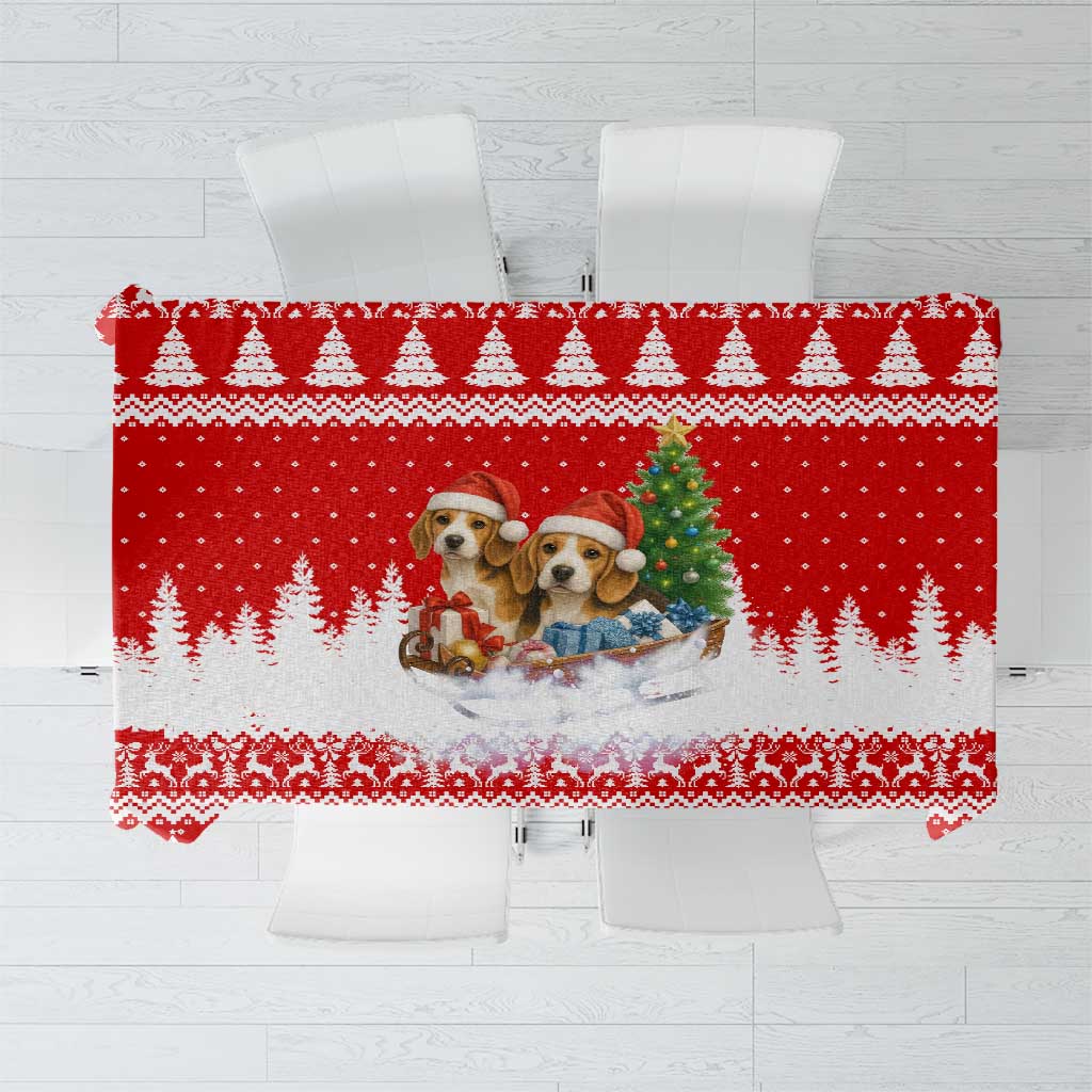 Beagle Dashing Dog Christmas Tablecloth Xmas Holiday Patterns - Wonder Print Shop