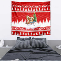 Beagle Dashing Dog Christmas Tapestry Xmas Holiday Patterns - Wonder Print Shop