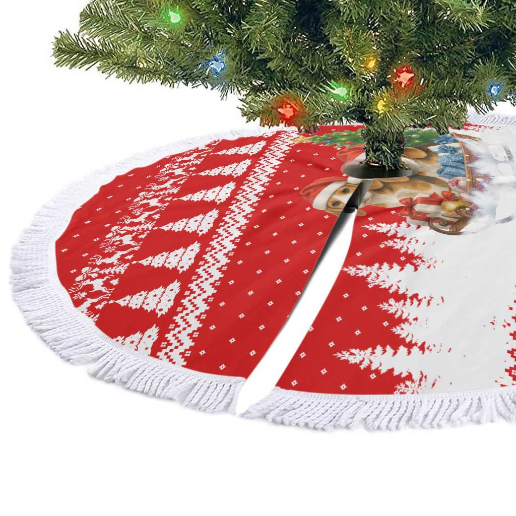 Beagle Dashing Dog Christmas Tree Skirt Xmas Holiday Patterns - Wonder Print Shop