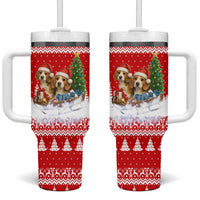 Beagle Dashing Dog Christmas Tumbler With Handle Xmas Holiday Patterns - Wonder Print Shop