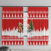 Beagle Dashing Dog Christmas Window Curtain Xmas Holiday Patterns - Wonder Print Shop