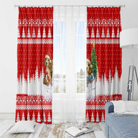 Beagle Dashing Dog Christmas Window Curtain Xmas Holiday Patterns - Wonder Print Shop