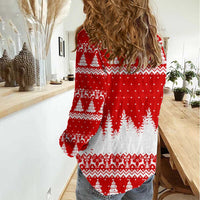 Beagle Dashing Dog Christmas Women Casual Shirt Xmas Holiday Patterns - Wonder Print Shop