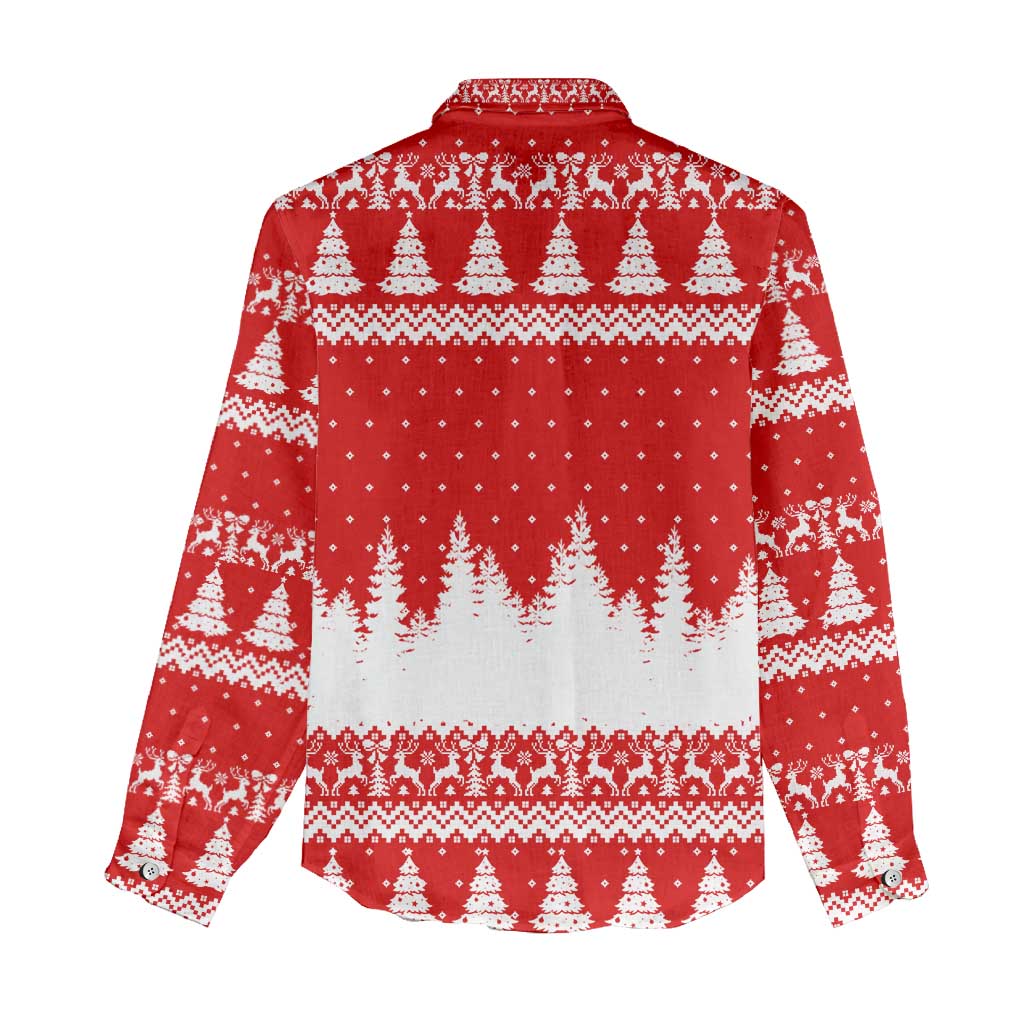 Beagle Dashing Dog Christmas Women Casual Shirt Xmas Holiday Patterns - Wonder Print Shop