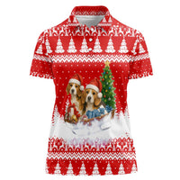 Beagle Dashing Dog Christmas Women Polo Shirt Xmas Holiday Patterns - Wonder Print Shop