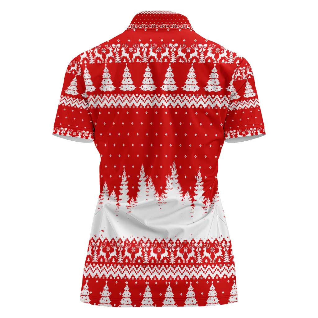 Beagle Dashing Dog Christmas Women Polo Shirt Xmas Holiday Patterns - Wonder Print Shop